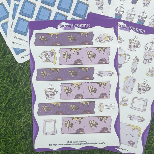 Self-Care Sticker Set + Washi Strips – Pink Perfection
