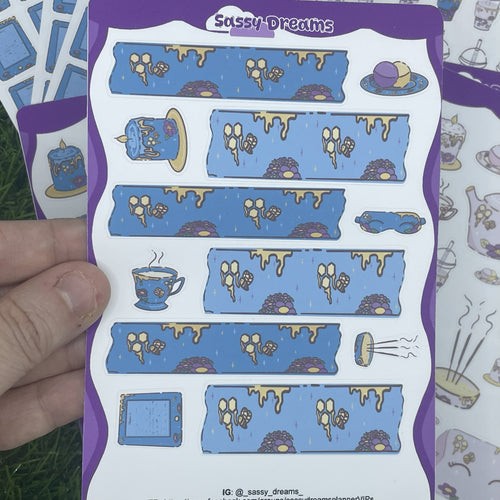 Self-Care Sticker Set + Washi Strips – Teal Tranquility