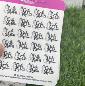 Daily tracker icons - Hydrate and Caffeine Tracker Mini Sticker Sheet | Water, Coffee, Tea & Netflix trackers