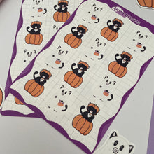 Load image into Gallery viewer, Purr-mpkin or Treat cute Halloween sticker sheet, cute cat stickers, halloween stickers – Spooky &amp; Cute Collection