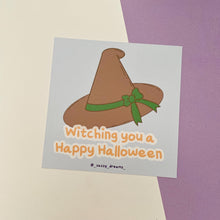 Load image into Gallery viewer, Witches hat art card, Happy Halloween art card - Cute &amp; Spooky Collection