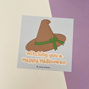 Witches hat art card, Happy Halloween art card - Cute & Spooky Collection