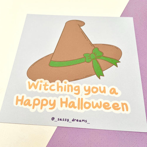 Witches hat art card, Happy Halloween art card - Cute & Spooky Collection