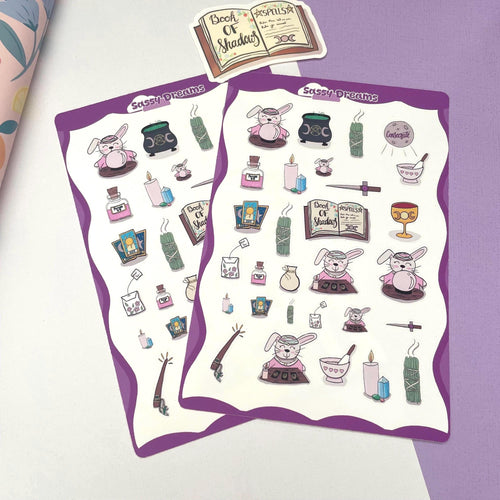 Witchy Bunny Sticker Sheet - Magical Collection
