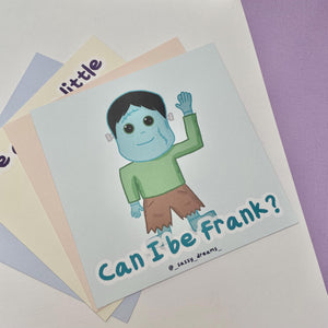 Cute Frankenstein's Monster Art Card, Franky art card, Halloween art card- Cute & Spooky Collection