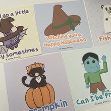 Load image into Gallery viewer, Cute Frankenstein&#39;s Monster Art Card, Franky art card, Halloween art card- Cute &amp; Spooky Collection