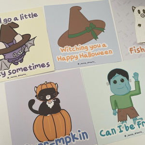 Cute Frankenstein's Monster Art Card, Franky art card, Halloween art card- Cute & Spooky Collection