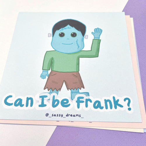 Cute Frankenstein's Monster Art Card, Franky art card, Halloween art card- Cute & Spooky Collection