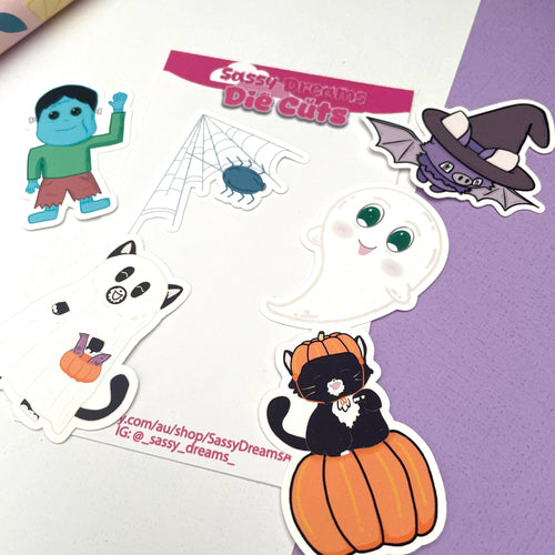 Halloween Sticker Die cuts, cute Halloween stickers – Spooky & Cute Collection