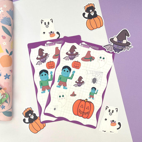Halloween Sticker Sheet – Spooky & Cute Collection