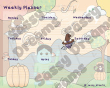 Load image into Gallery viewer, Halloween Weekly Planner sheet - Cute &amp; Spooky Collection