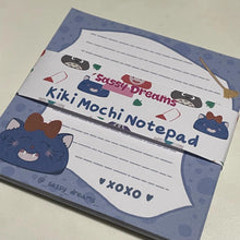 Load image into Gallery viewer, Japanese Anime mochi notepad, kiki cat, forest spirit, handmade notepads