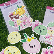 Load image into Gallery viewer, Sakura Sweets Die cut pack, cute mochi stickers, die cut stickers, taiyaki sticker, planner stickers