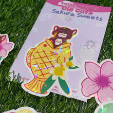 Load image into Gallery viewer, Sakura Sweets Mochi Die Cut Stickers, holo stickers, dango sticker, mochi, taiyaki sticker