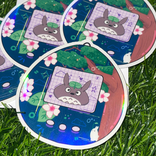 Totogotchi sticker, holo finish sticker, tamagotchi style sticker, planner sticker