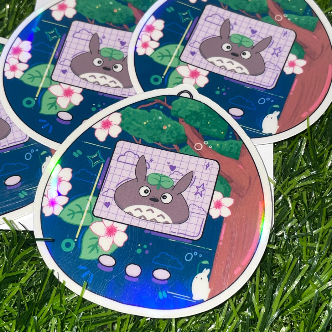 Totogotchi sticker, holo finish sticker, tamagotchi style sticker, planner sticker