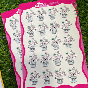 Anxiety Bunny, Everything makes me anxious, anxiety stickers, anxiety planner stickers, planner stickers, self-care stickers