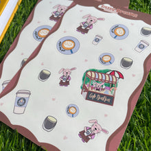Load image into Gallery viewer, Bunny Cafe, Coffee stickers, cute coffee stickers, planner stickers, stickers