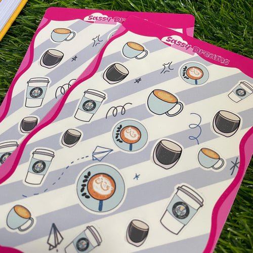Cute Coffee stickers, espresso stickers, latte stickers, cappuccino stickers cute coffee stickers, planner stickers, stickers