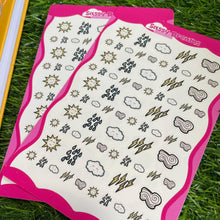 Load image into Gallery viewer, Cute weather tracking stickers, kawaii weather stickers, weather planner stickers, planner stickers, stickers