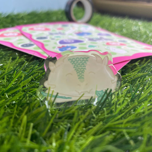 Cute Dragon Acrylic Pin - mochi dragon