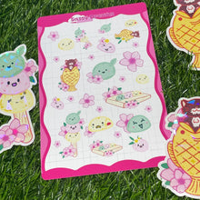 Load image into Gallery viewer, Sakura Sweets sticker sheet, cute Japanese kawaii mochi stickers, dango sticker