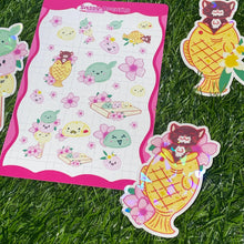 Load image into Gallery viewer, Sakura Sweets sticker sheet, cute Japanese kawaii mochi stickers, dango sticker