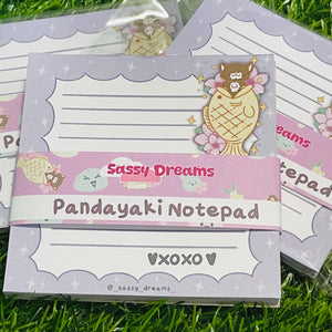 Sakura Sweets notepads, Japanese Kawaii mochi notepad, handmade notepad, dango notepad, Taiyaki notepad