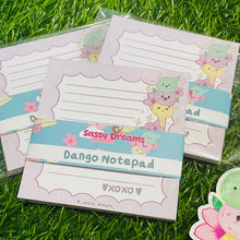 Load image into Gallery viewer, Sakura Sweets notepads, Japanese Kawaii mochi notepad, handmade notepad, dango notepad, Taiyaki notepad