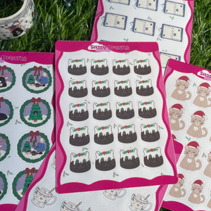 Cozy Catmas Mini Decorative Sticker Sheets - Cozy Catmas collection