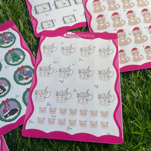 Cozy Catmas Mini Decorative Sticker Sheets - Cozy Catmas collection