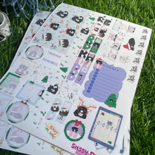 Load image into Gallery viewer, Cozy Catmas Hobonichi Weeks Style sticker kit - Cozy Catmas Collection