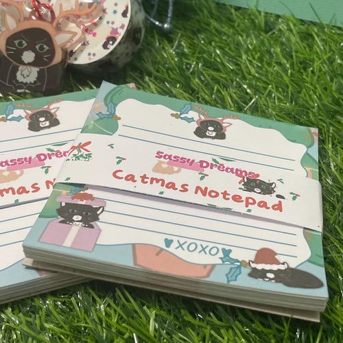 Cozy Catmas Handmade Notepad stationery - Cozy Catmas Collection