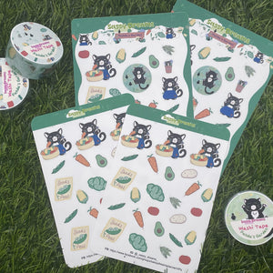 Panda's Harvest stickers | Vegetables & Harvest Basket Mixed Stickers - Panda's Garden Collection