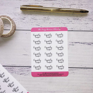 Self care Script stickers, me time, family time , gaming time, offline time, planner stickers