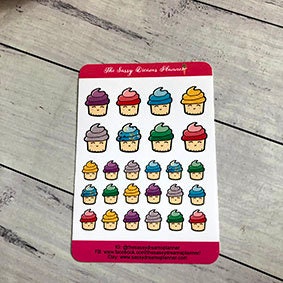 Cute cupcake stickers