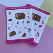 Load image into Gallery viewer, Cute mouse woodland stickers, mushroom stickers, planner stickers