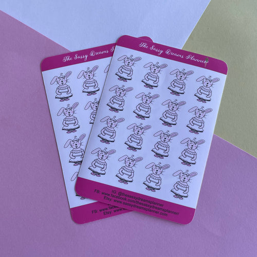 Bun Bun: I'm a beautiful swan, bunny stickers, ballet stickers, dance stickers, planner stickers