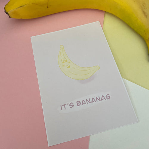 A6 Banana Card, Postcard, Dashboard, It's bananas