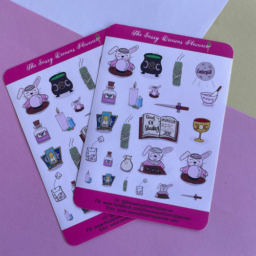 Bun Bun: Magical day, bunny, witchcraft, magic, wicca, stickers, planner stickers