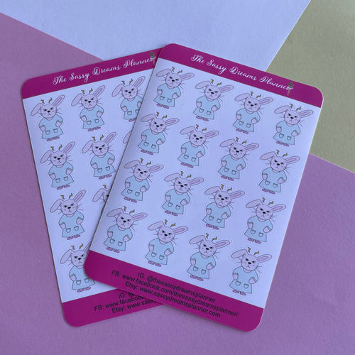 Bun Bun: Angry Bunny, bunny stickers, planner stickers, angry stickers