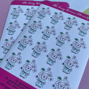 Bun Bun: Everything makes me anxious, anxiety stickers, anxiety planner stickers, planner stickers